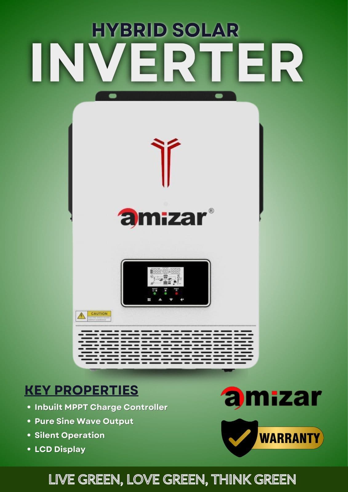 10.2kW 48V AMIZAR Hybrid Inverter (PRO Series)
